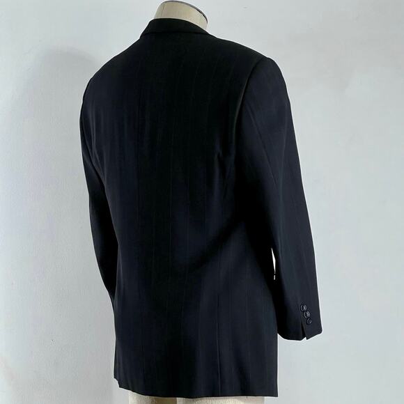 Giorgio Armani Collezioni Mens 100% Wool Black Blazer Sport Coat Jacket Size 41R - Picture 11 of 14